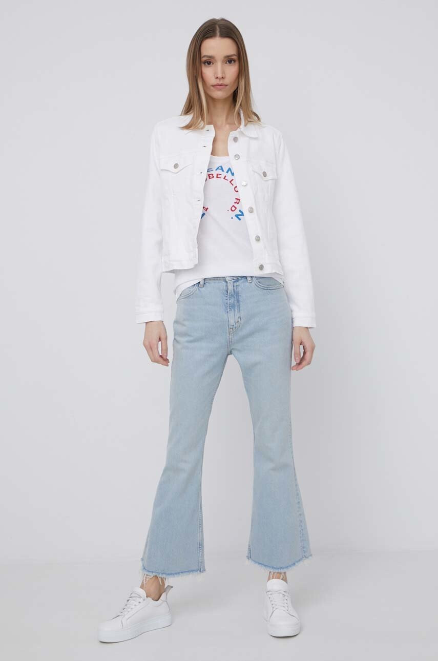 Pepe Jeans Памучна тениска Cammie в бяло - Pepit.bg