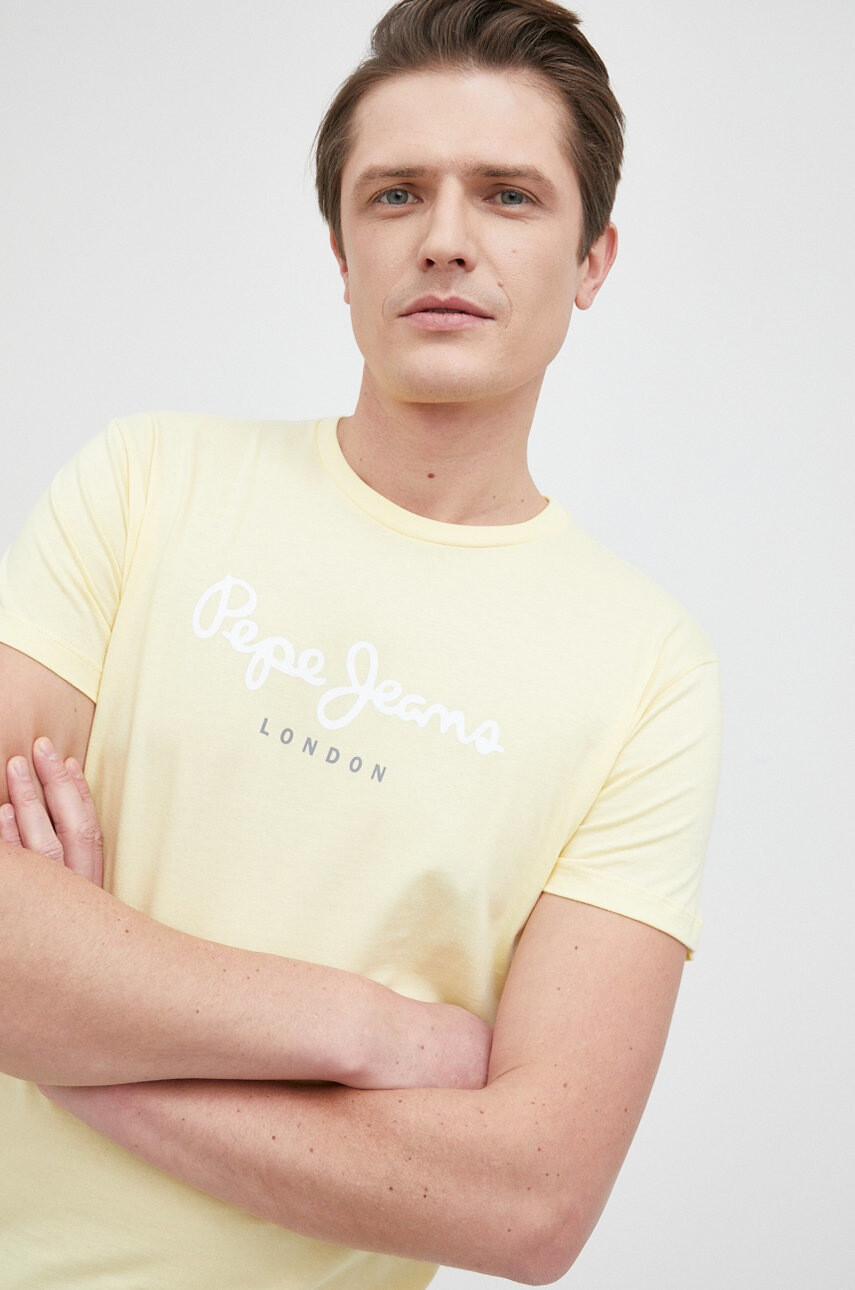 Pepe Jeans Памучна тениска Eggo N - Pepit.bg