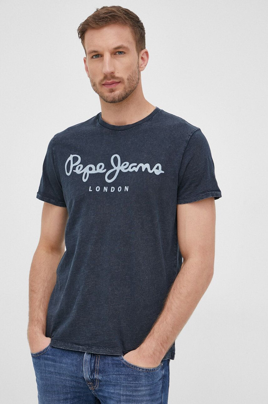 Pepe Jeans Памучна тениска Essential Denim Tee N - Pepit.bg