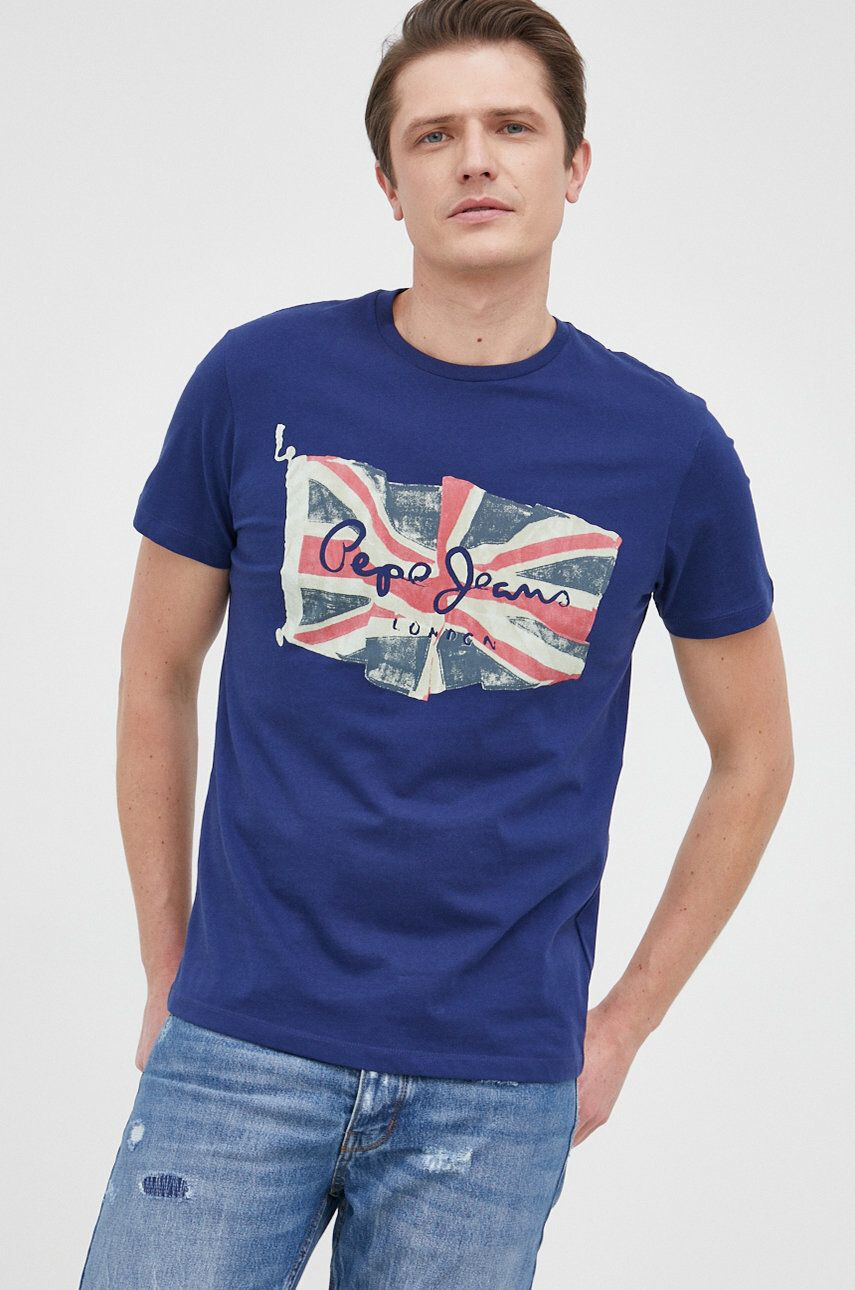 Pepe Jeans Памучна тениска Flag Logo N - Pepit.bg