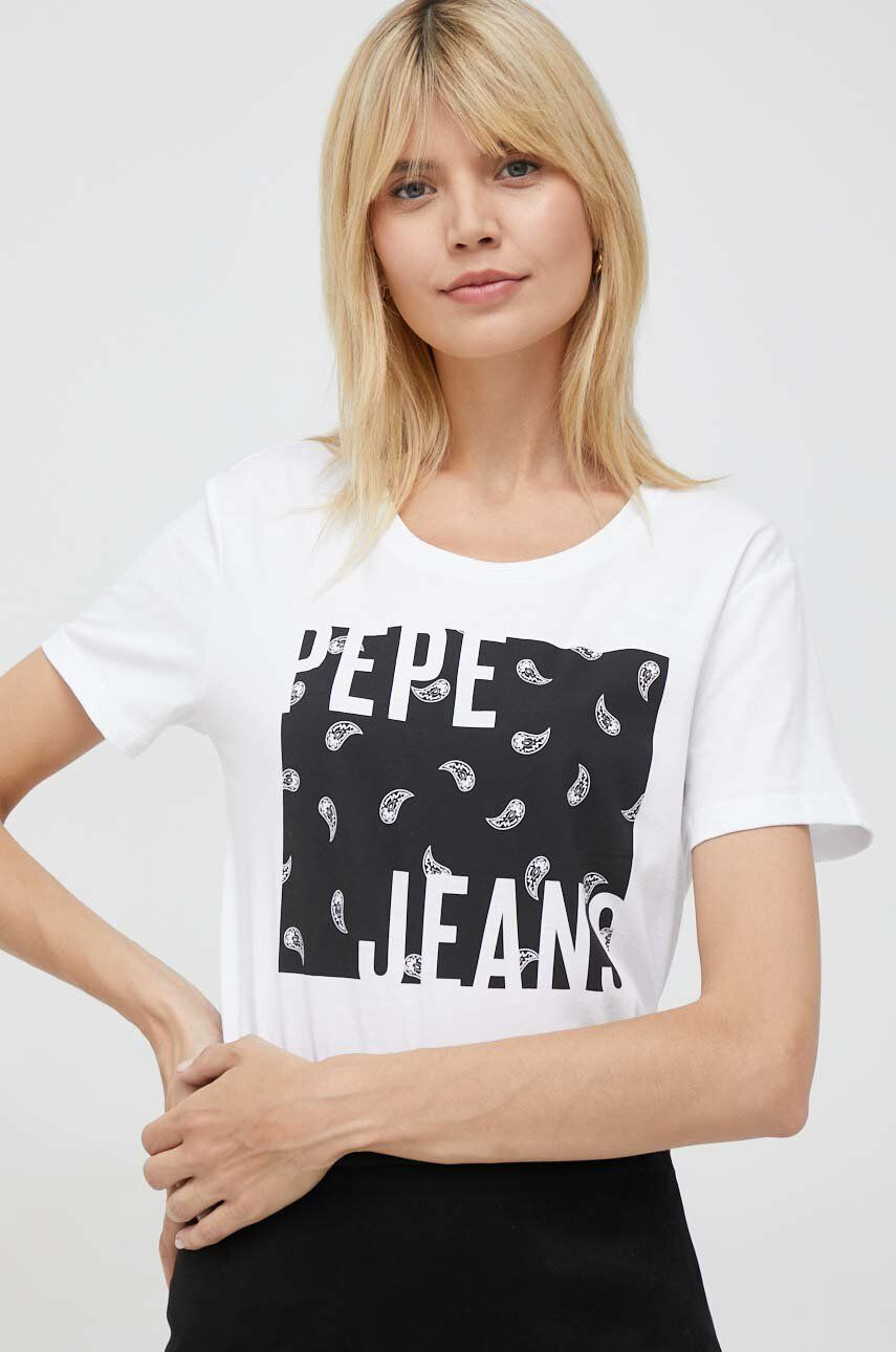 Pepe Jeans Памучна тениска Lucie - Pepit.bg