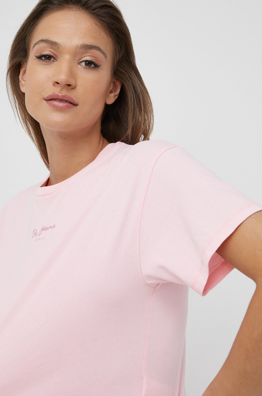Pepe Jeans Памучна тениска Nina - Pepit.bg
