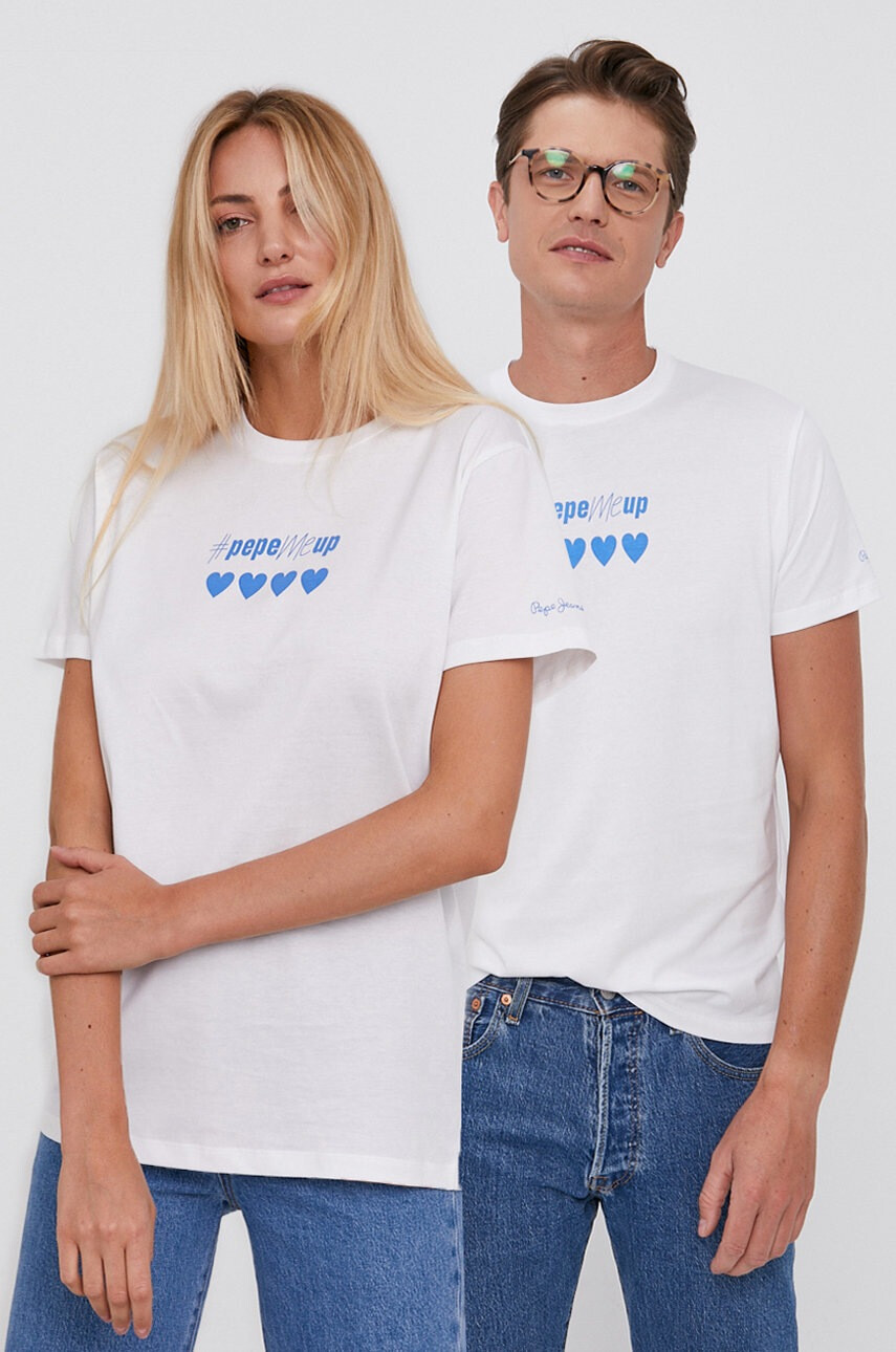 Pepe Jeans Памучна тениска Pepemeup - Pepit.bg