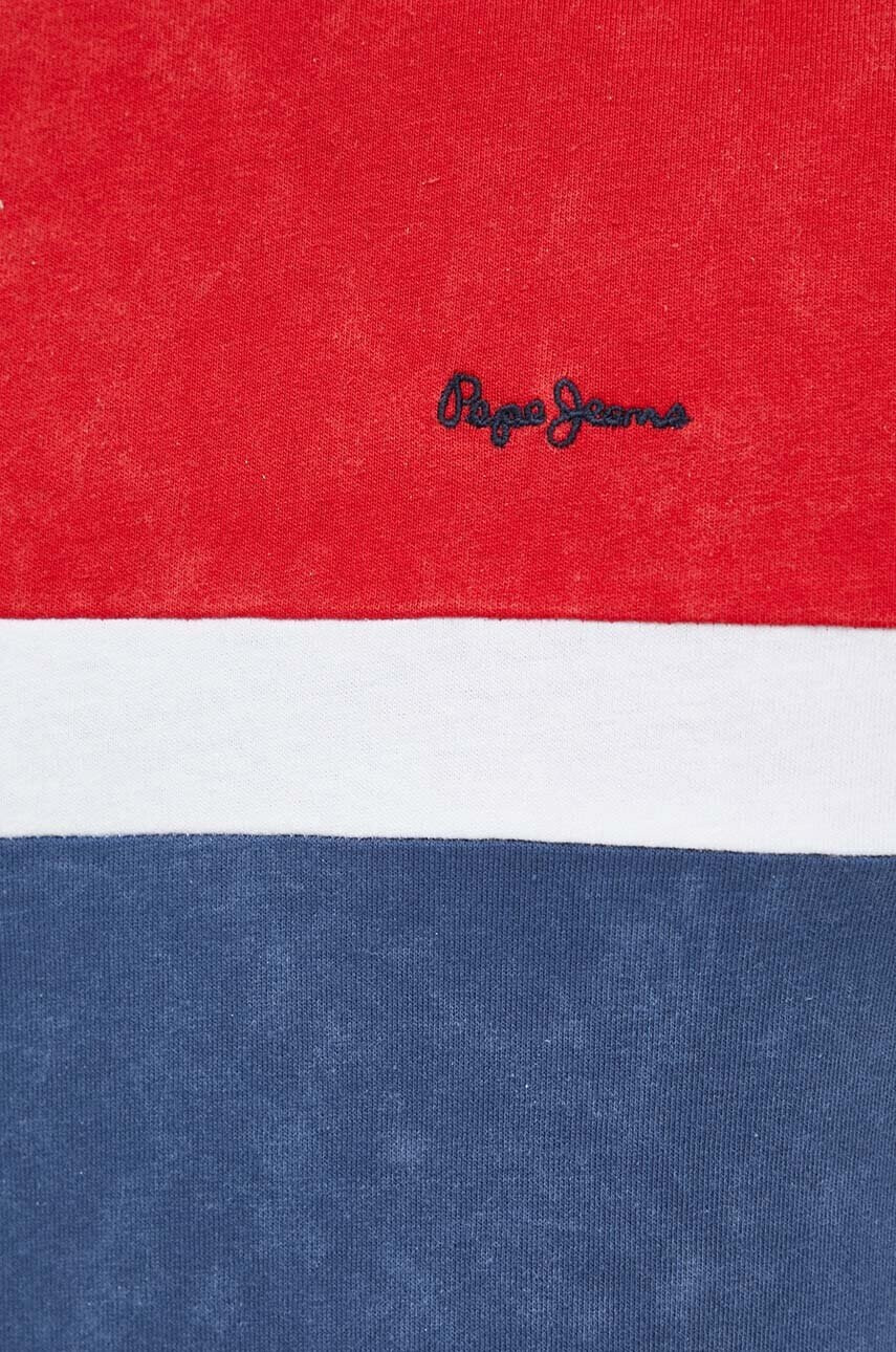 Pepe Jeans Памучна тениска Raider с десен - Pepit.bg