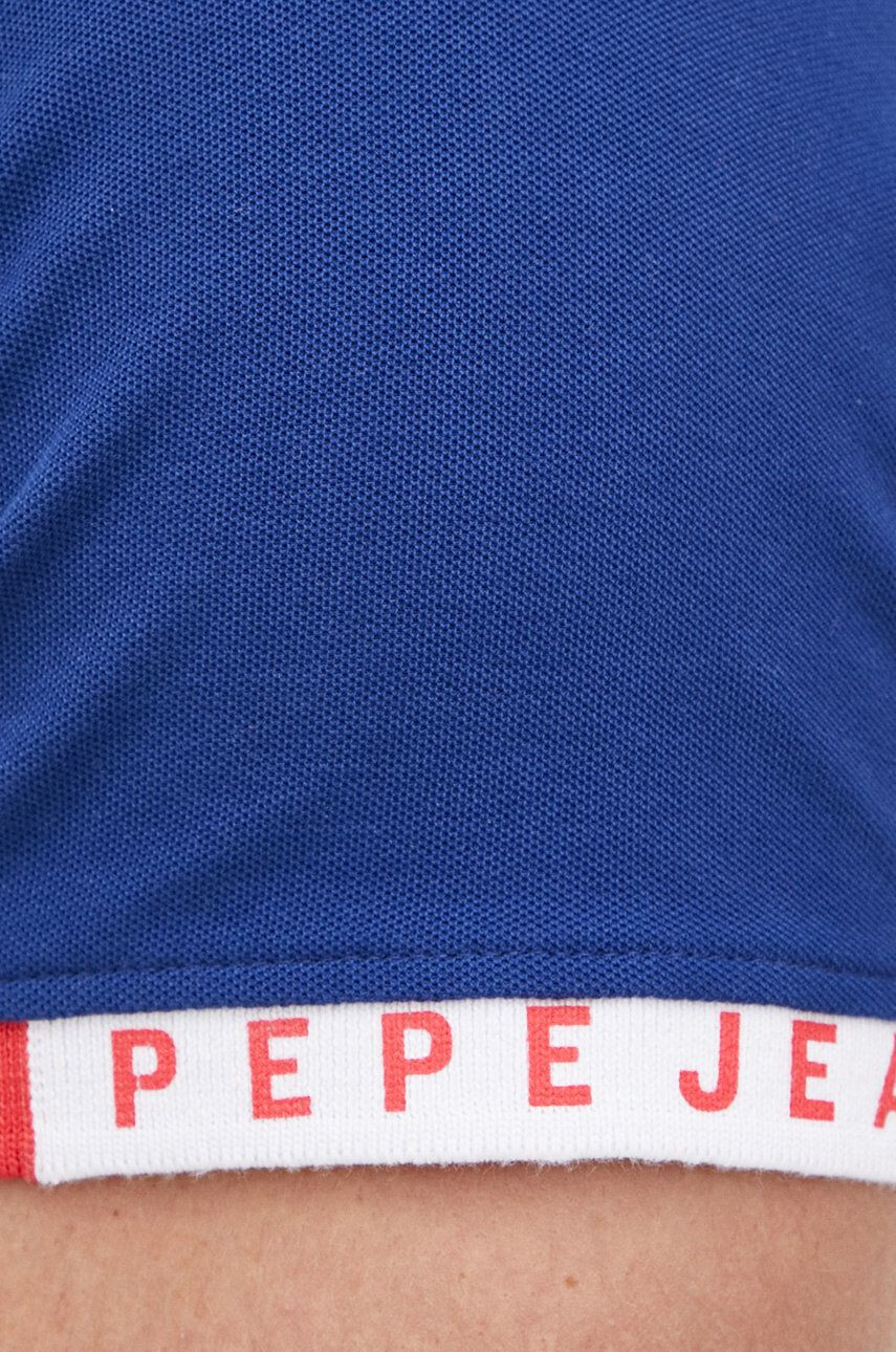 Pepe Jeans Памучна тениска с яка Felix - Pepit.bg