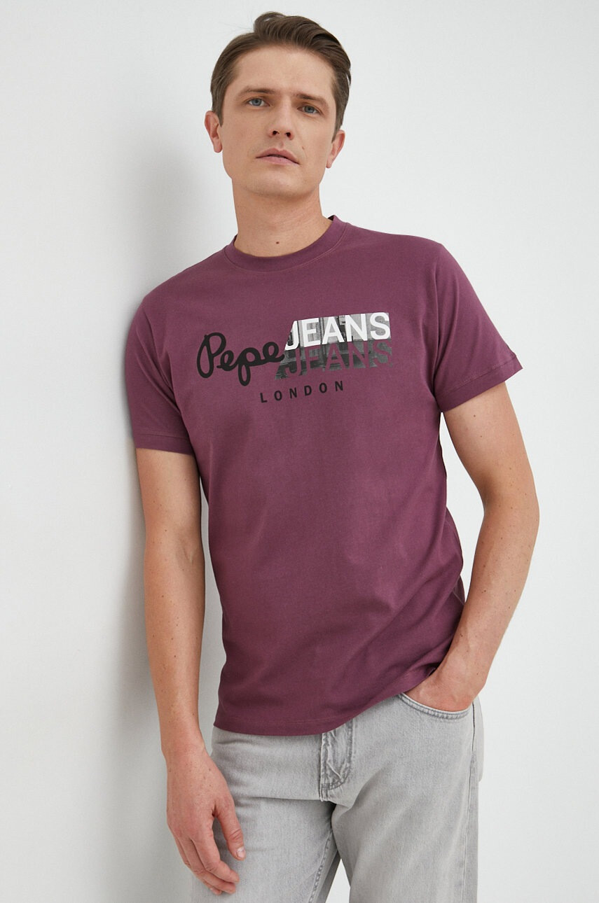 Pepe Jeans Памучна тениска Topher - Pepit.bg