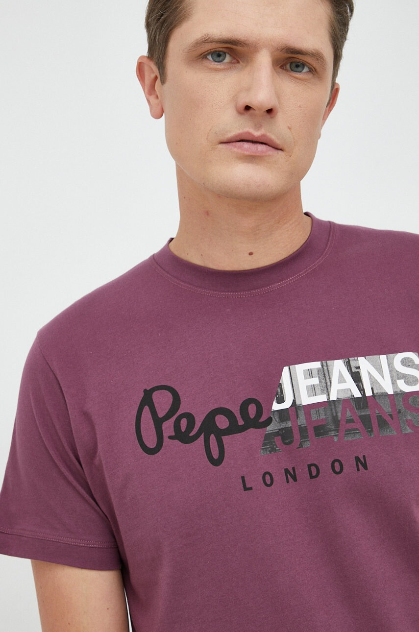 Pepe Jeans Памучна тениска Topher - Pepit.bg