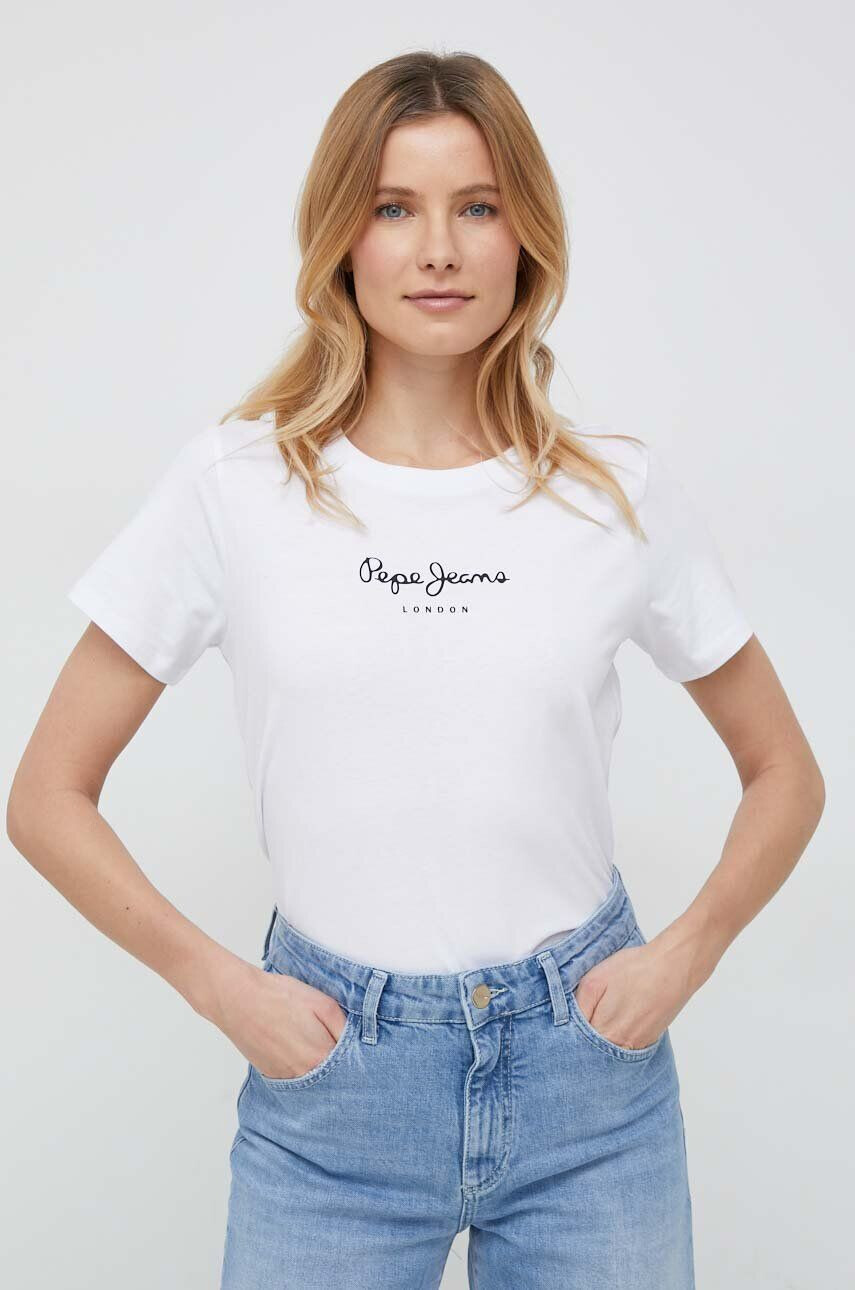 Pepe Jeans Памучна тениска Wendy в бяло - Pepit.bg