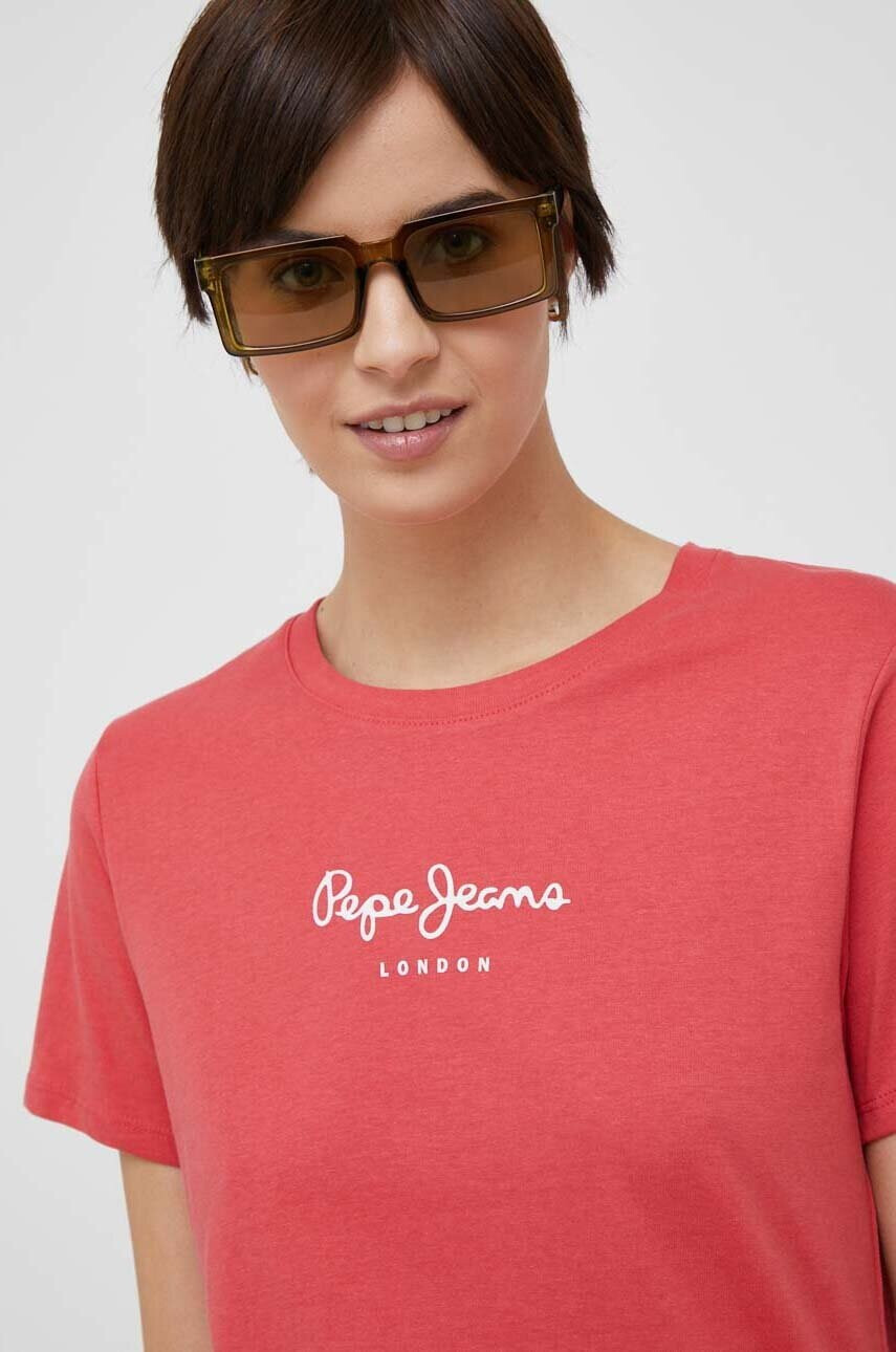 Pepe Jeans Памучна тениска Wendy В червено - Pepit.bg