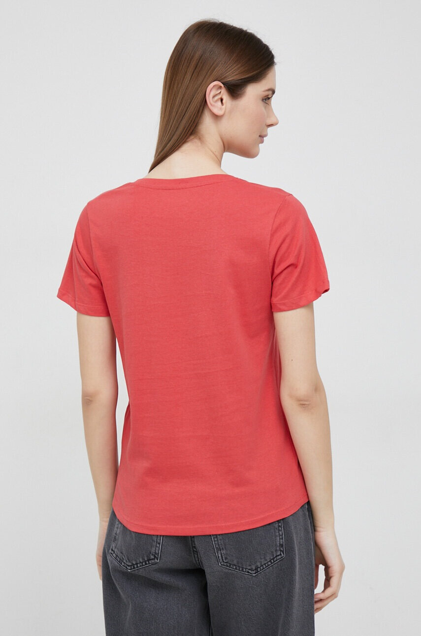 Pepe Jeans Памучна тениска Wendy V Neck в червено - Pepit.bg