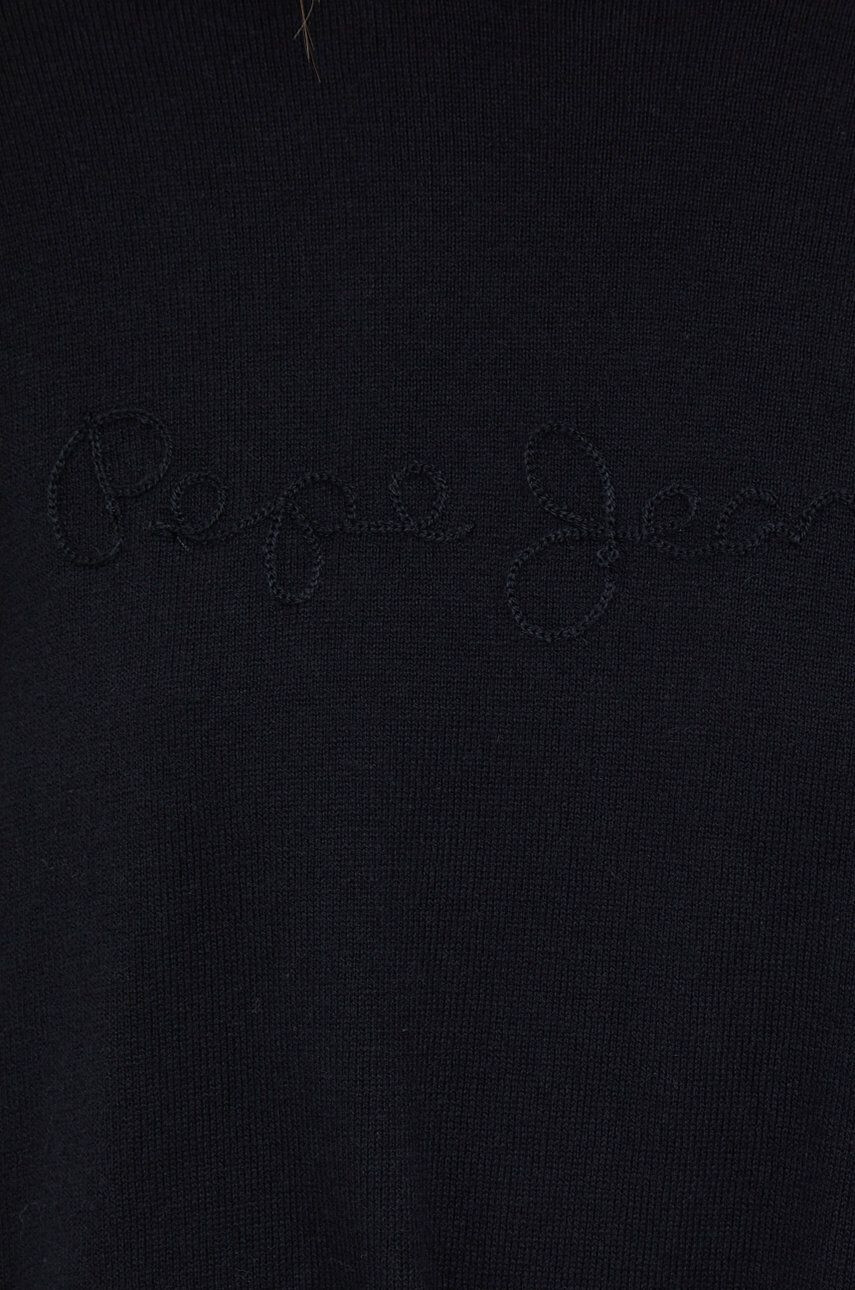 Pepe Jeans Пуловер с вълна дамски в черно от лека материя - Pepit.bg