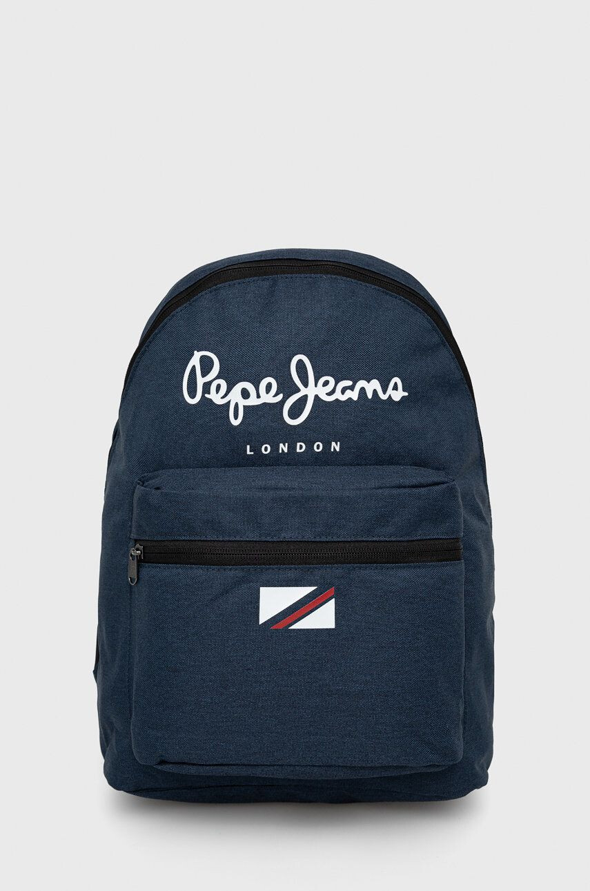 Pepe Jeans Раница London Backpack в тъмносиньо голям размер с принт - Pepit.bg