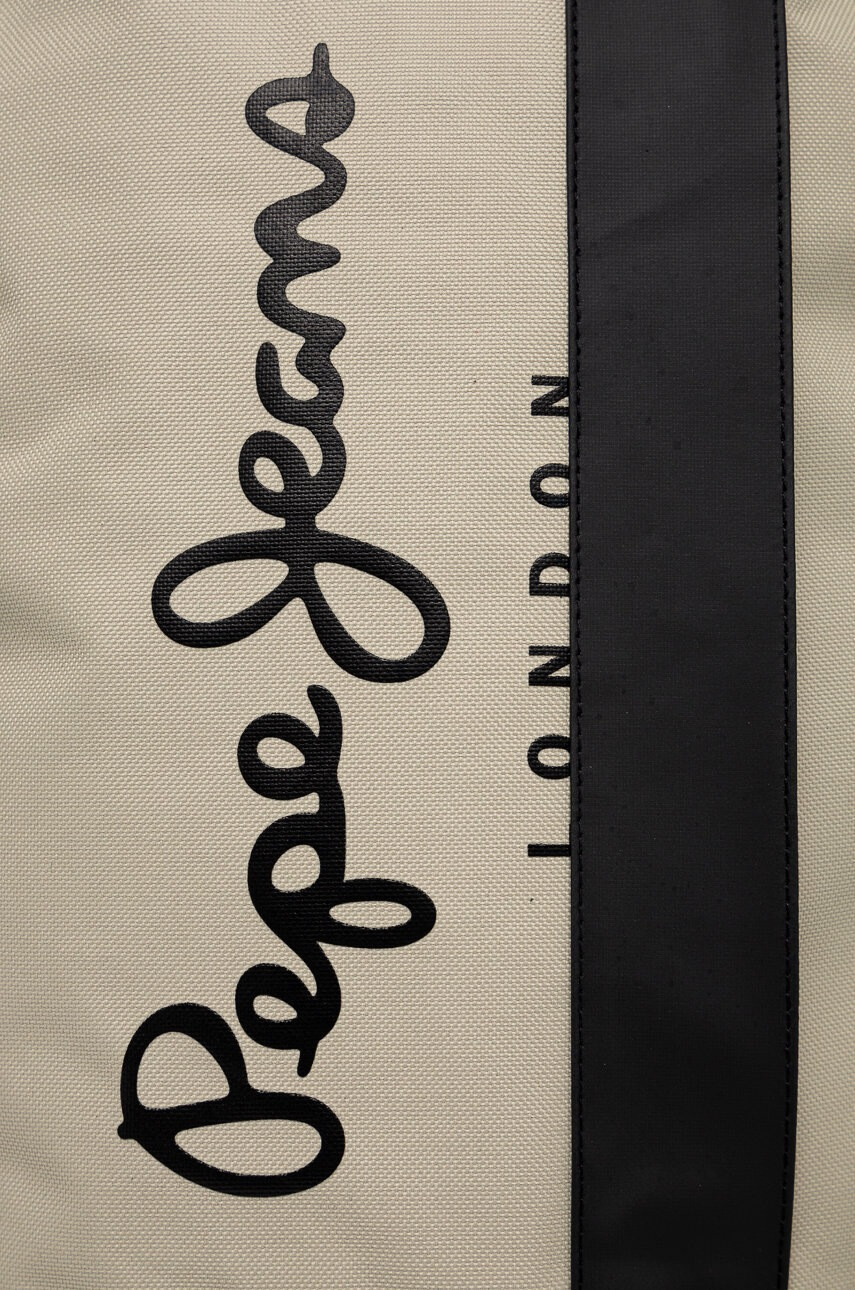 Pepe Jeans Раница в бежово голям размер с принт - Pepit.bg