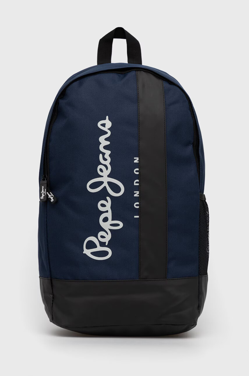 Pepe Jeans Раница в тъмносиньо голям размер с принт - Pepit.bg