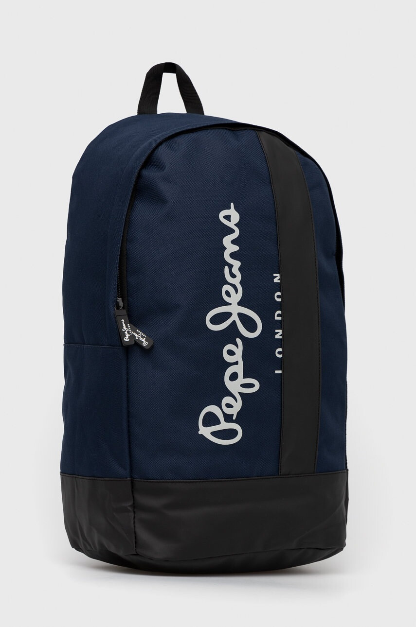 Pepe Jeans Раница в тъмносиньо голям размер с принт - Pepit.bg