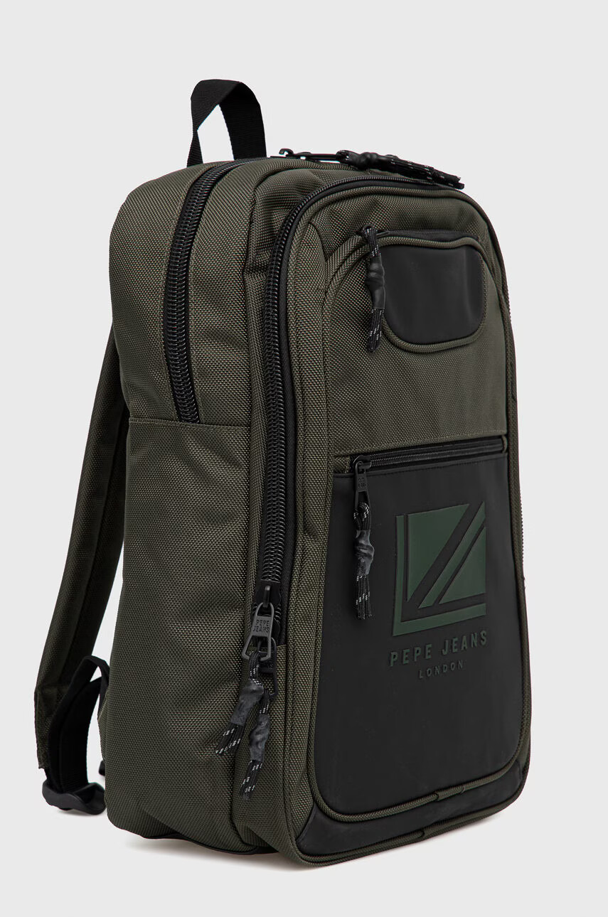 Pepe Jeans Раница Bromley Ldn Back Pack мъжка в зелено голям размер с апликация - Pepit.bg