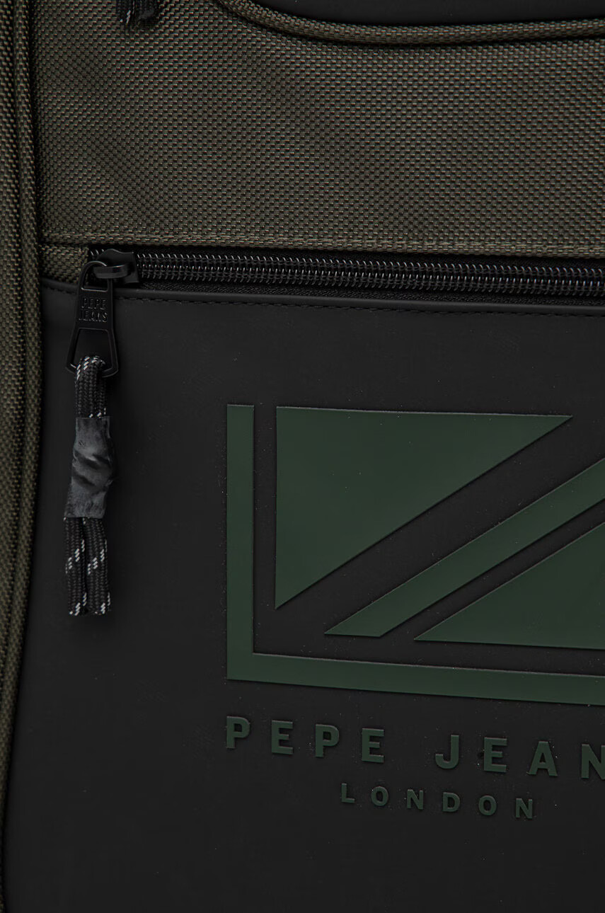 Pepe Jeans Раница Bromley Ldn Back Pack мъжка в зелено голям размер с апликация - Pepit.bg