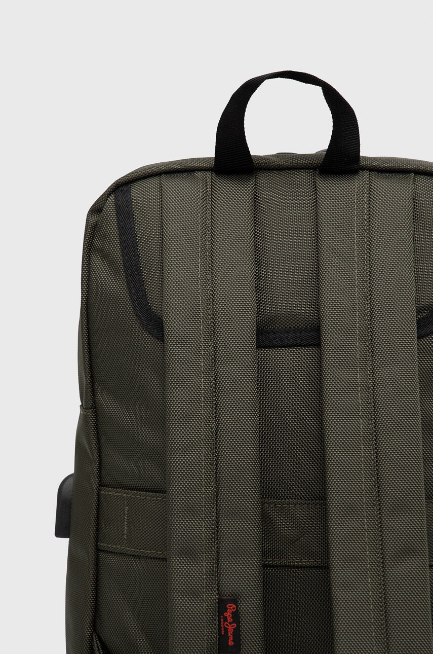 Pepe Jeans Раница Bromley Ldn Back Pack мъжка в зелено голям размер с апликация - Pepit.bg