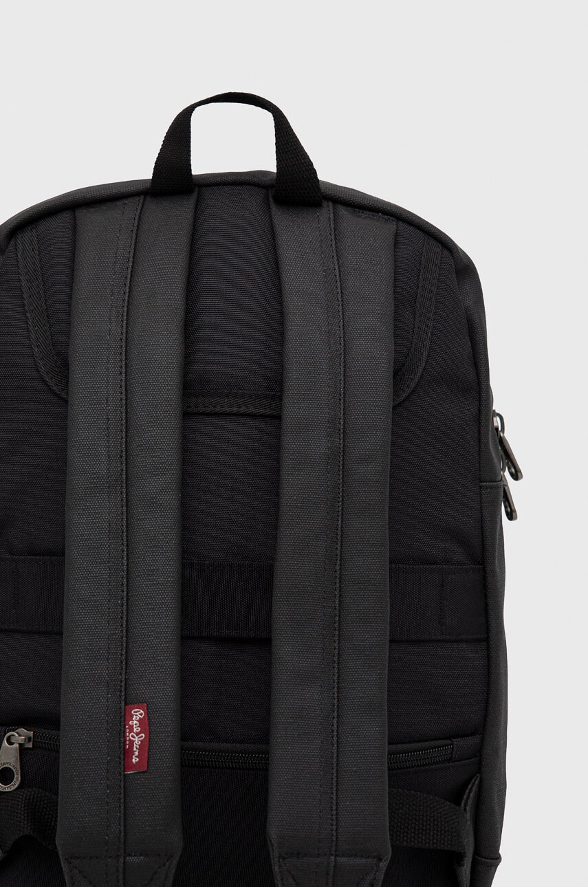 Pepe Jeans Раница Court Back Pack мъжка в черно голям размер с апликация - Pepit.bg