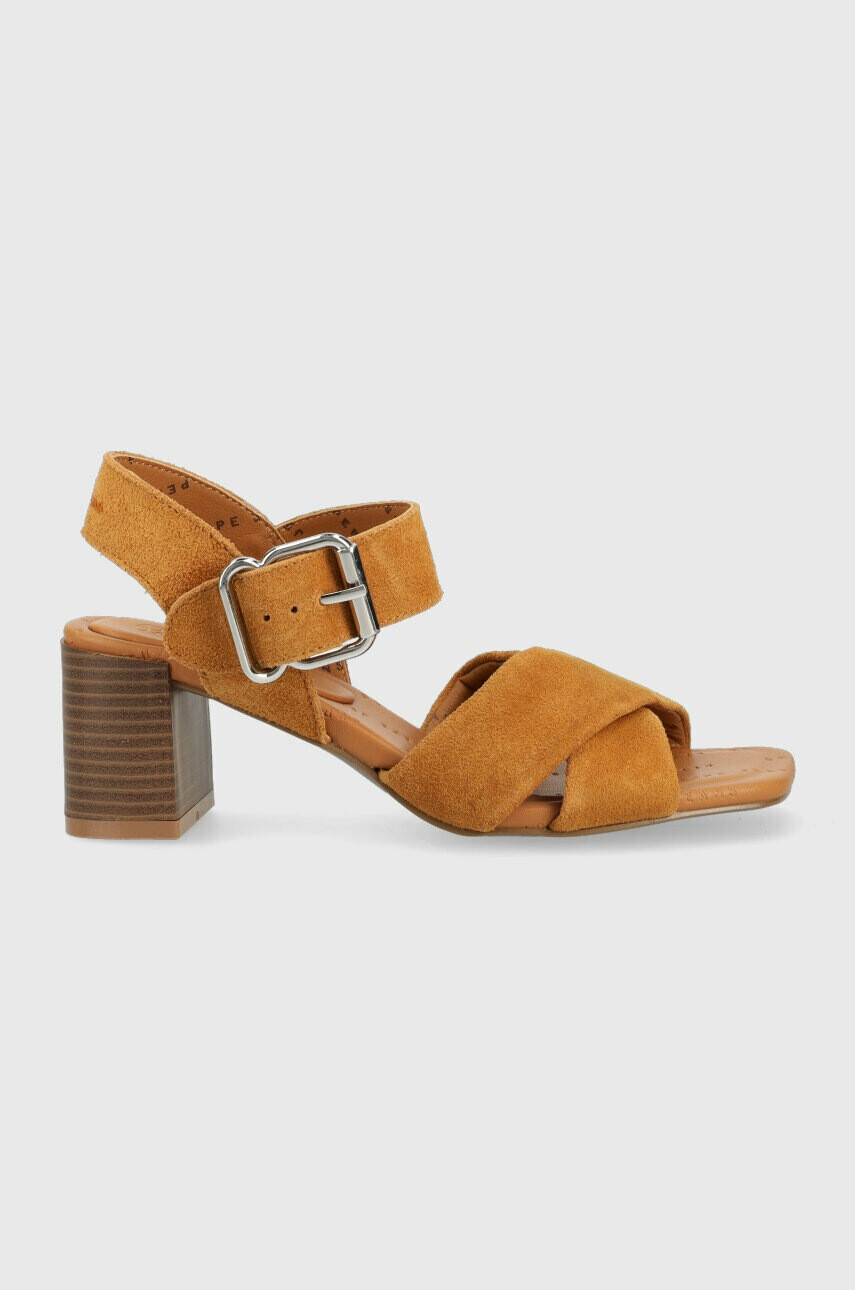 Pepe Jeans Сандали от велур ALTEA в кафяво PLS90584 - Pepit.bg