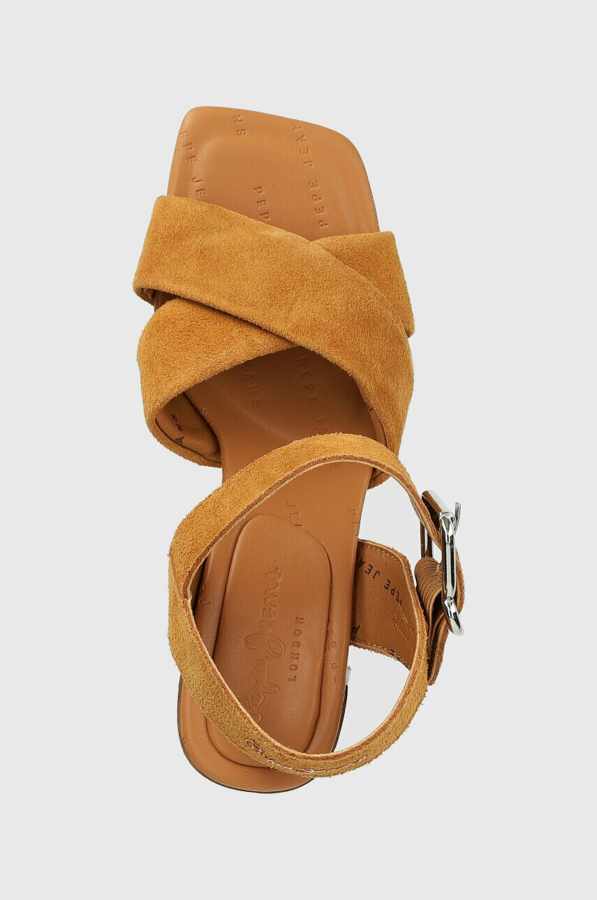 Pepe Jeans Сандали от велур ALTEA в кафяво PLS90584 - Pepit.bg