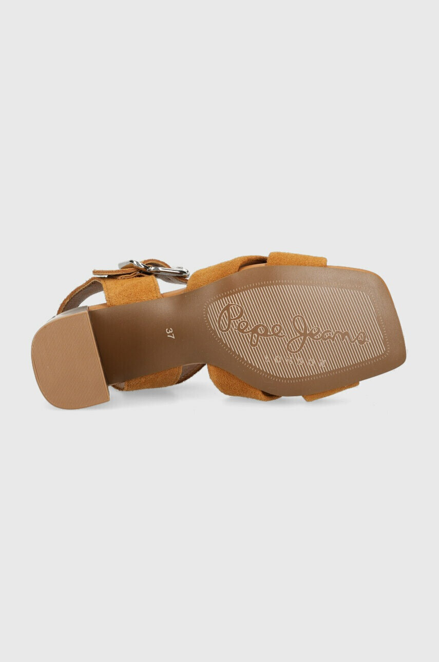 Pepe Jeans Сандали от велур ALTEA в кафяво PLS90584 - Pepit.bg