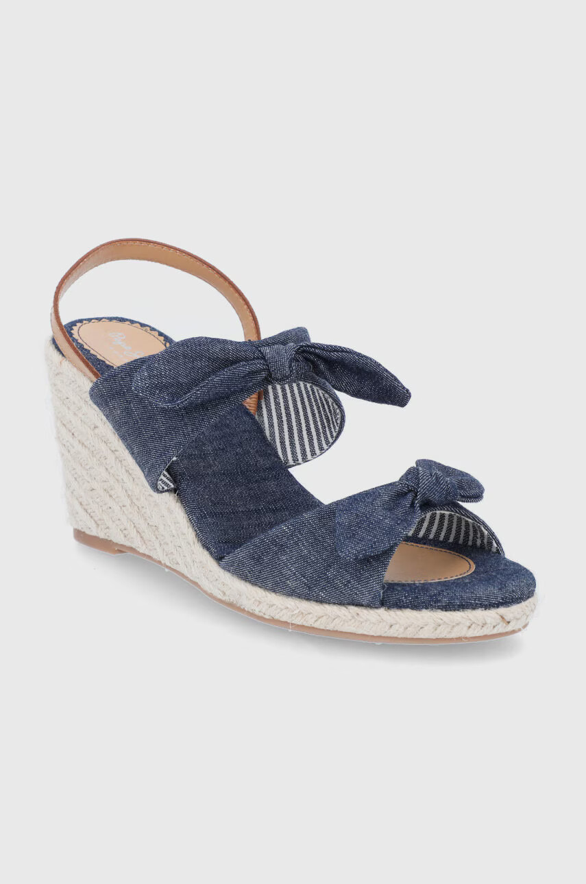 Pepe Jeans Сандали Shark Sea в тъмносиньо със скосена платформа - Pepit.bg