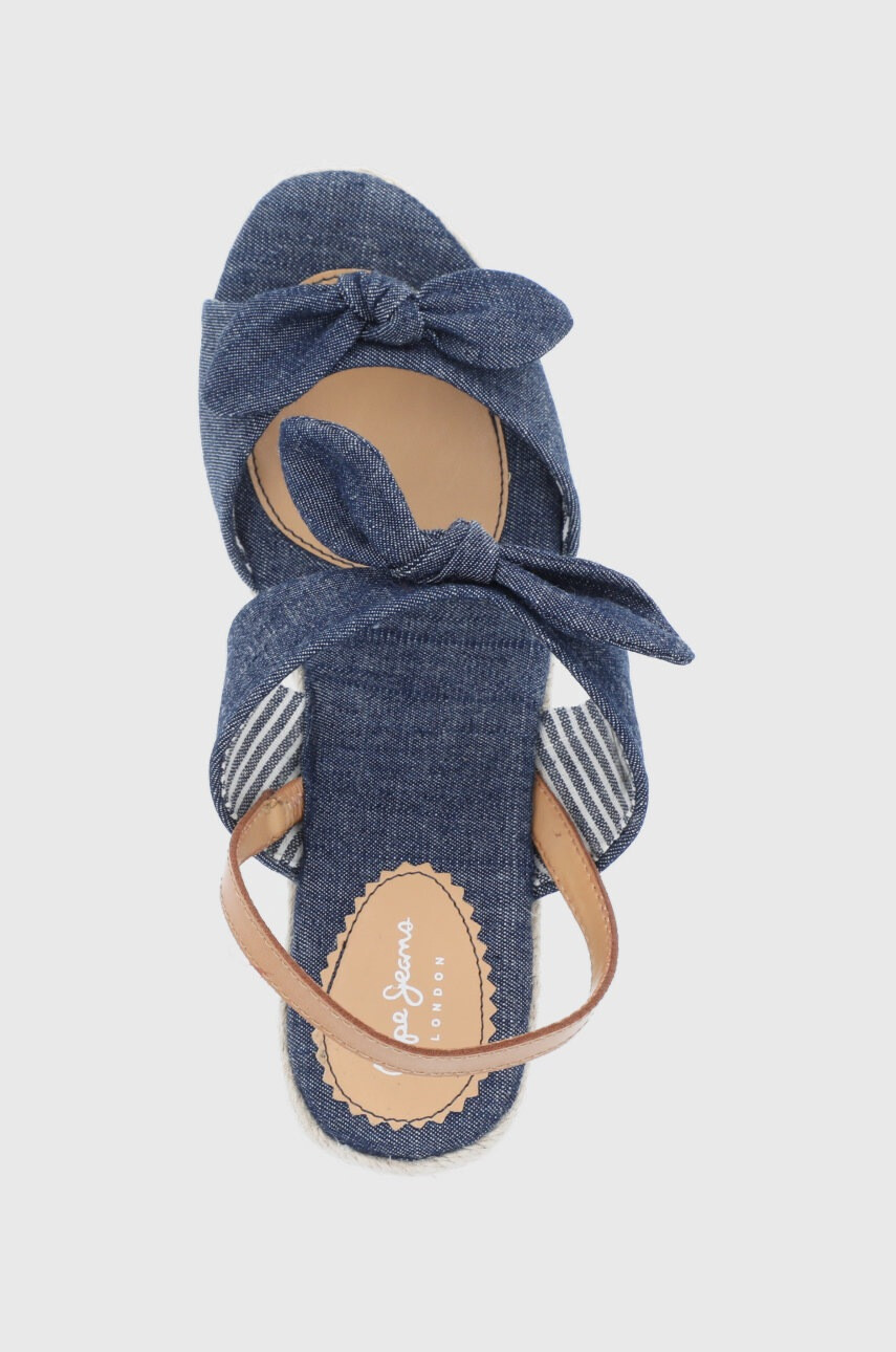 Pepe Jeans Сандали Shark Sea в тъмносиньо със скосена платформа - Pepit.bg