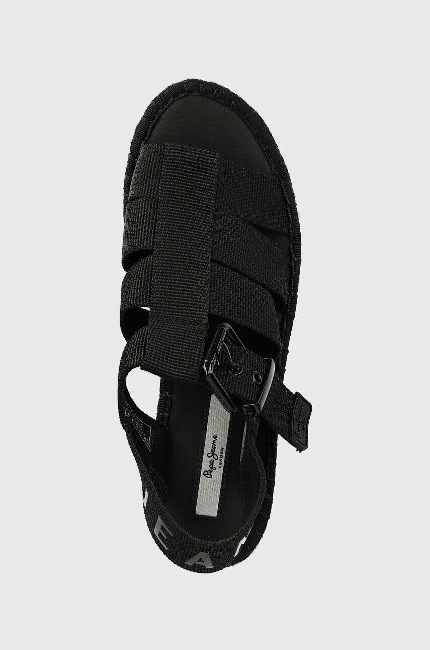 Pepe Jeans Сандали WITNEY в черно със скосена платформа PLS90577 - Pepit.bg