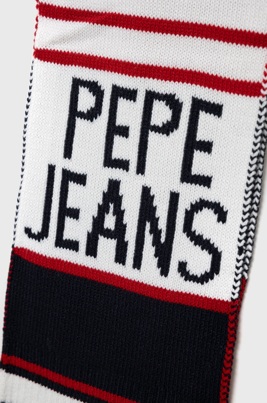 Pepe Jeans Шал в тъмносиньо с десен - Pepit.bg