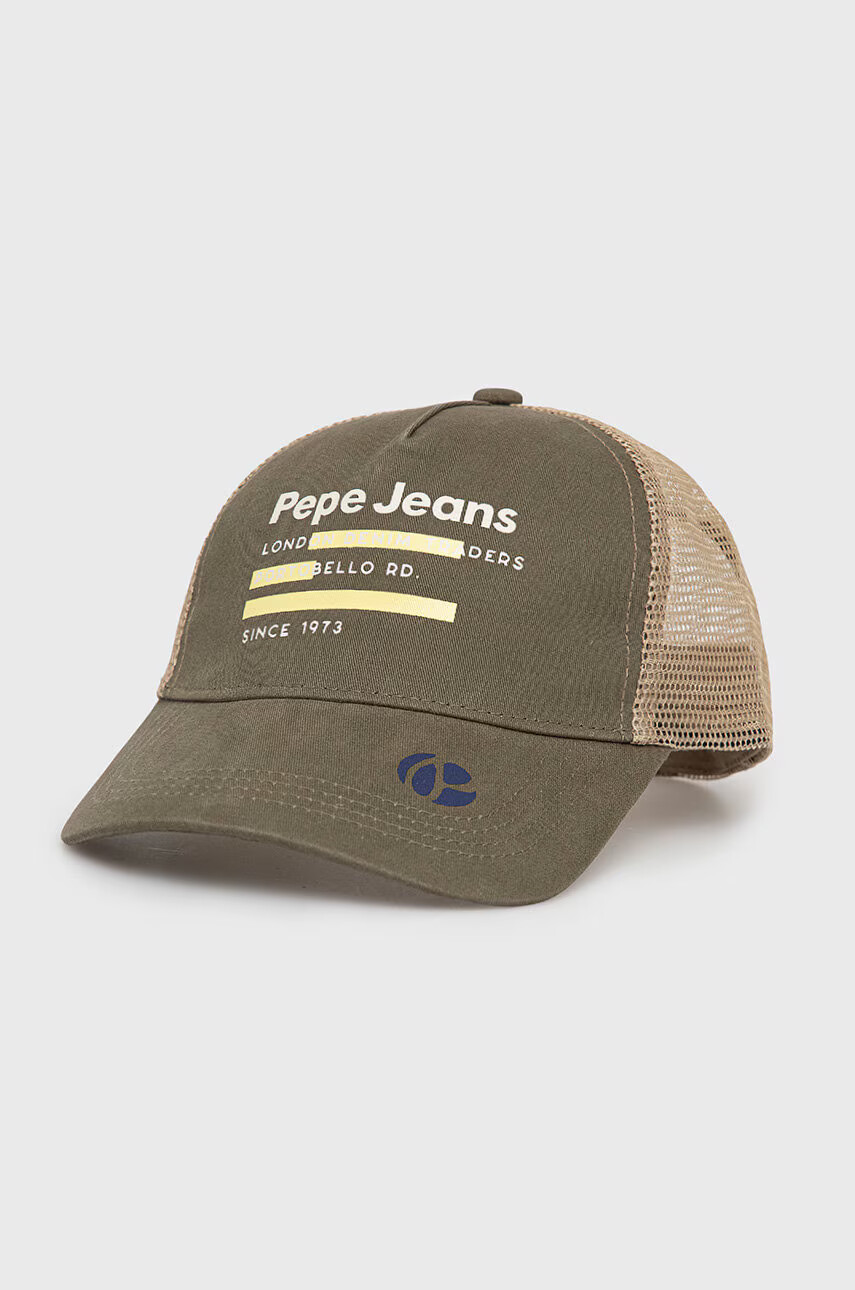 Pepe Jeans Шапка Taylor в зелено с принт - Pepit.bg