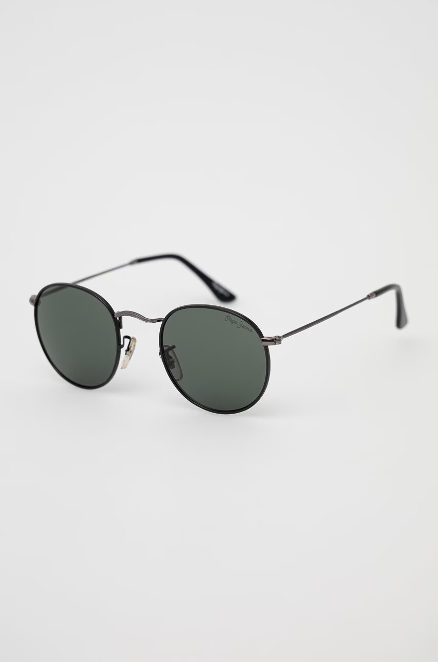 Pepe Jeans Слънчеви очила Rounded Slim Frame мъжки в черно - Pepit.bg