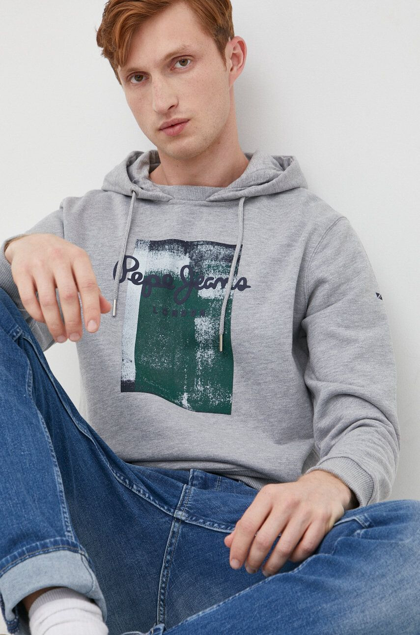 Pepe Jeans Суичър в сиво с апликация - Pepit.bg