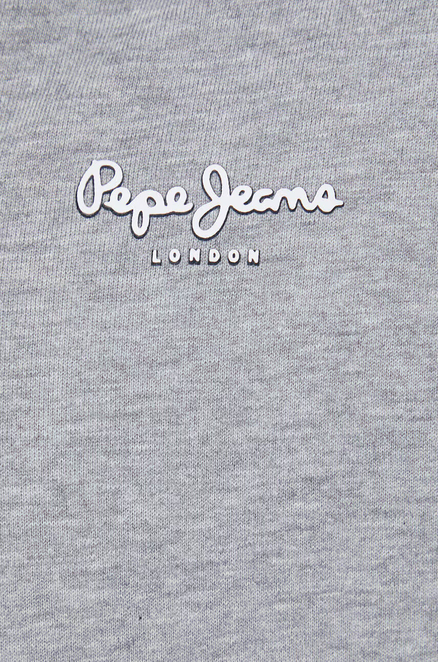 Pepe Jeans Суичър Edward в сиво с качулка с принт - Pepit.bg