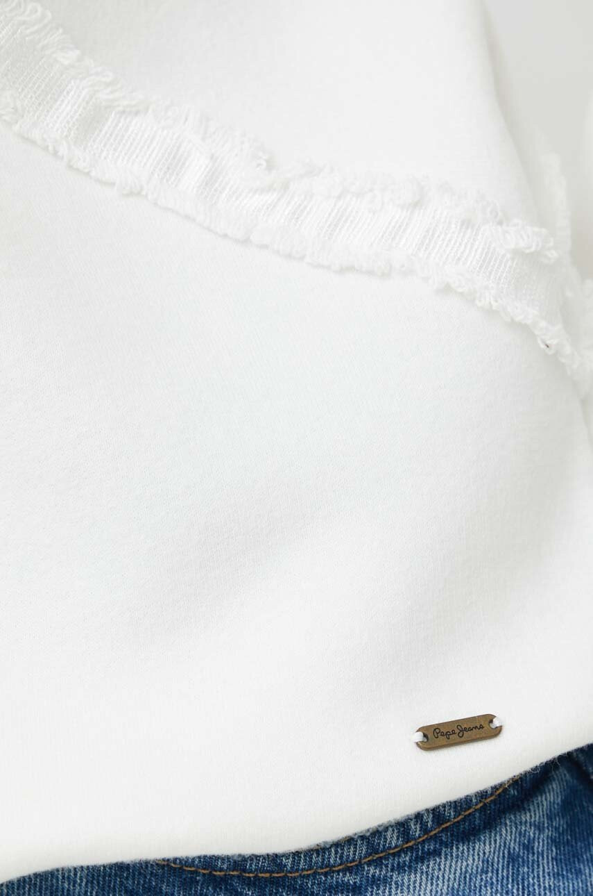 Pepe Jeans Суичър Esther в бяло с изчистен дизайн - Pepit.bg