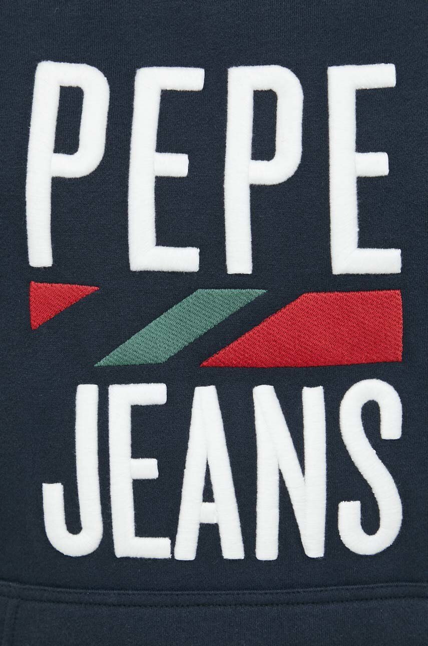 Pepe Jeans Суичър Perrin в тъмносиньо с качулка с апликация - Pepit.bg