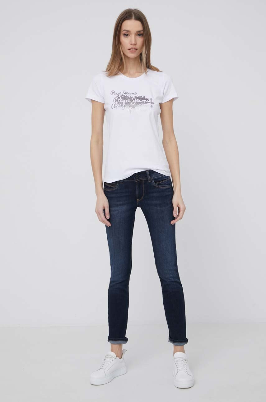 Pepe Jeans Тениска Anna дамска в бяло - Pepit.bg
