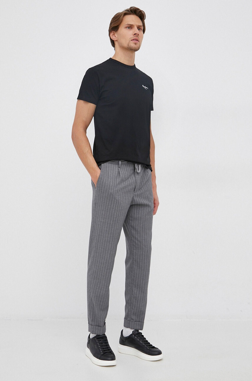 Pepe Jeans Тениска Basic мъжка в черно с изчистен дизайн - Pepit.bg