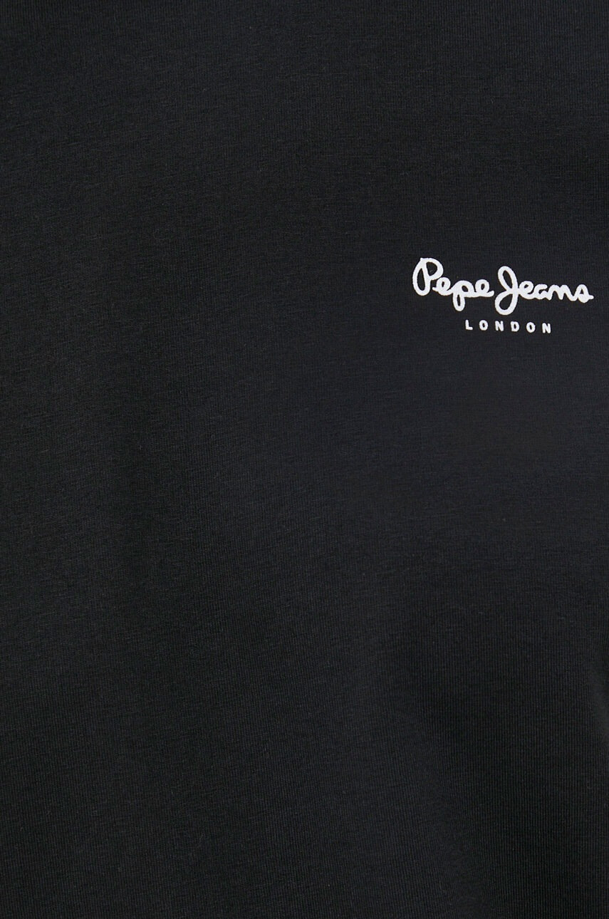 Pepe Jeans Тениска Basic мъжка в черно с изчистен дизайн - Pepit.bg