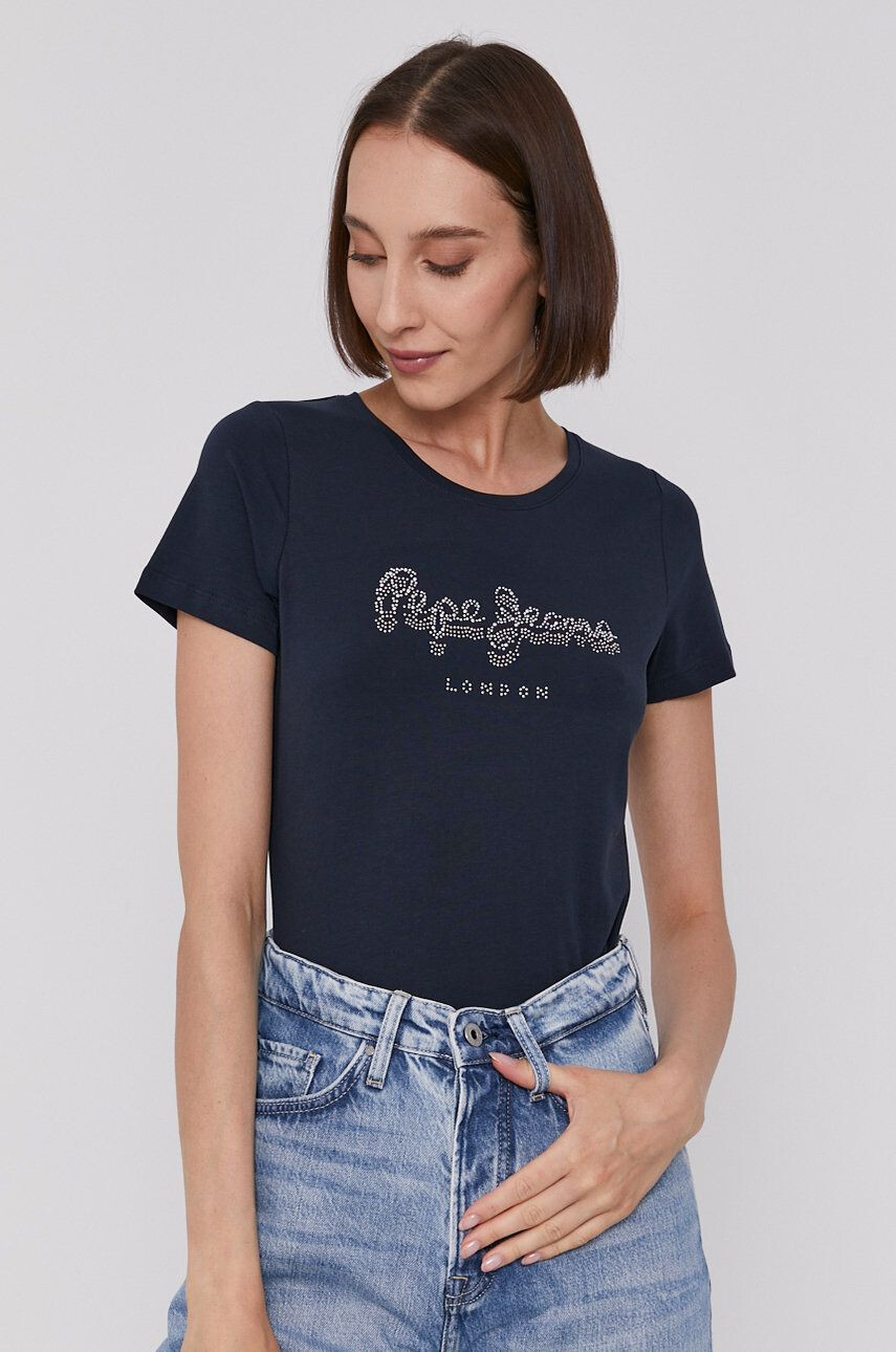 Pepe Jeans Тениска BEATRICE дамска в тъмносиньо - Pepit.bg