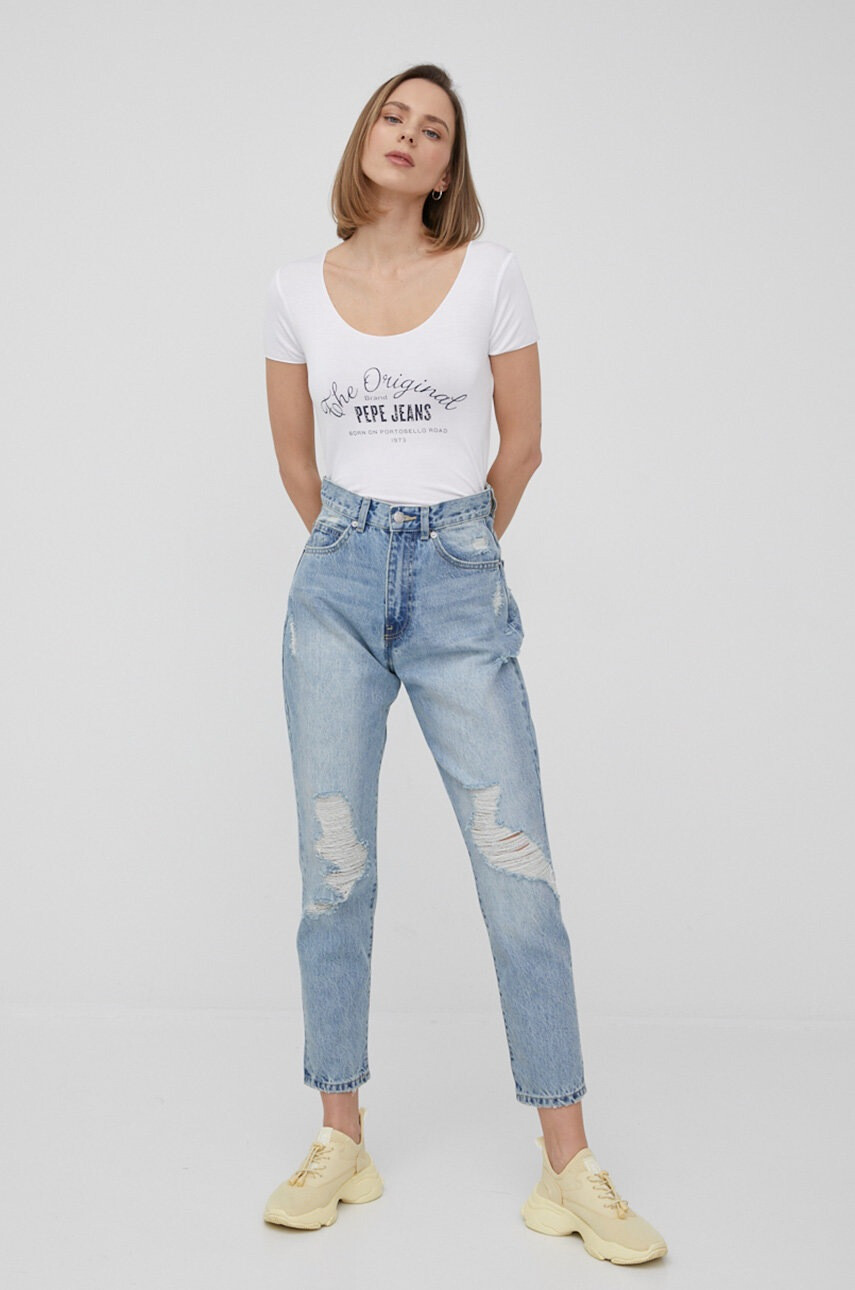 Pepe Jeans Тениска Cameron дамска в бяло - Pepit.bg