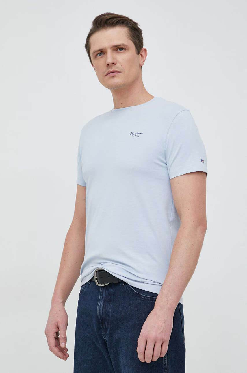 Pepe Jeans Тениска Jack в синьо с изчистен дизайн - Pepit.bg