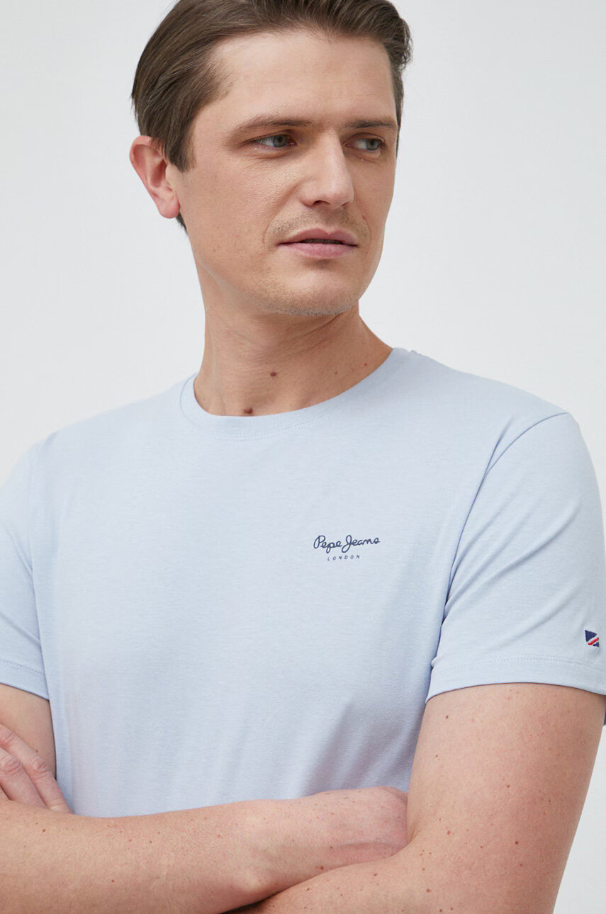 Pepe Jeans Тениска Jack в синьо с изчистен дизайн - Pepit.bg