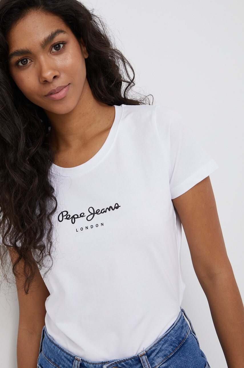 Pepe Jeans Тениска New Virginia Ss N дамска в бяло - Pepit.bg