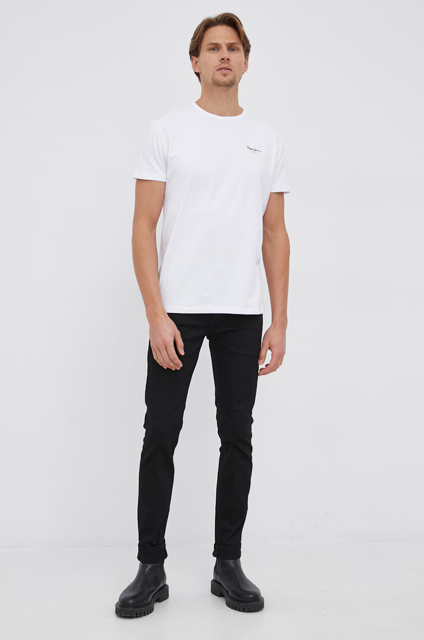 Pepe Jeans Тениска Original Basic в бяло с принт - Pepit.bg