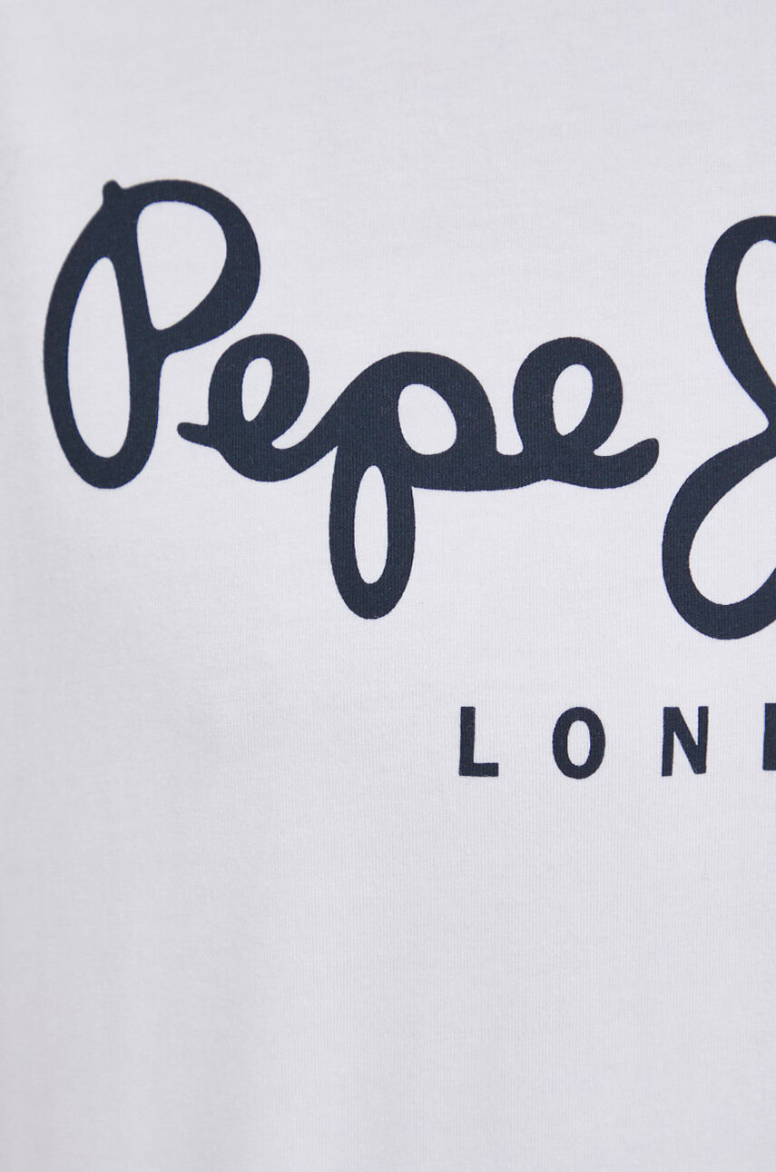 Pepe Jeans Тениска Original Stretch в бяло с принт - Pepit.bg