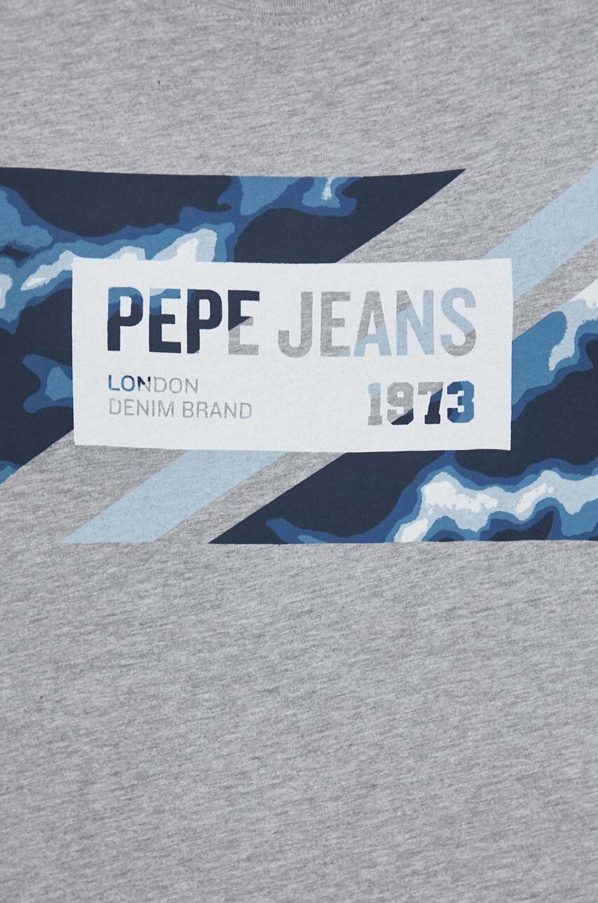 Pepe Jeans Тениска Rederick в сиво с принт - Pepit.bg