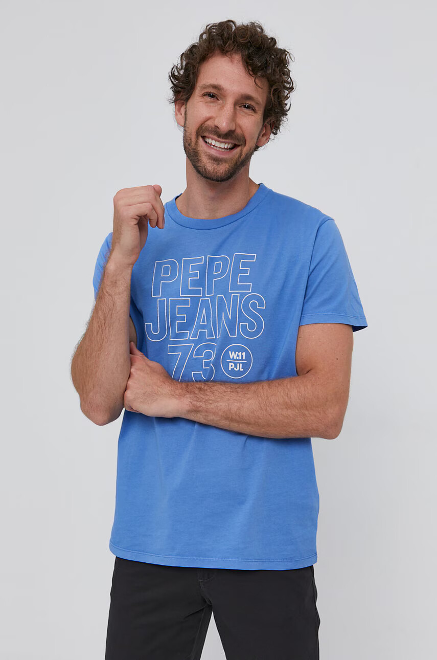 Pepe Jeans Тениска SKYLER мъжка с принт - Pepit.bg