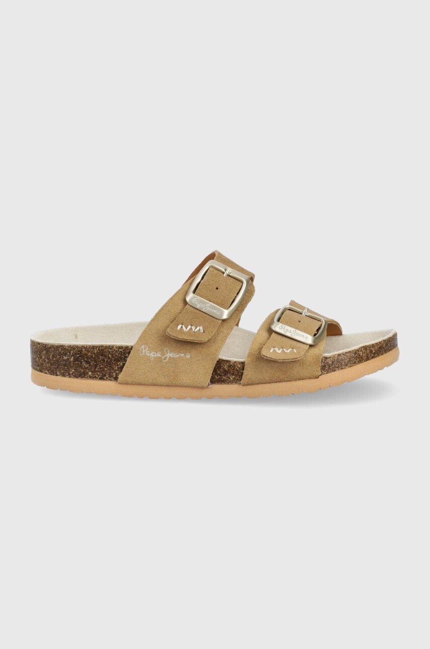 Pepe Jeans Велурени чехли Oban Basic - Pepit.bg