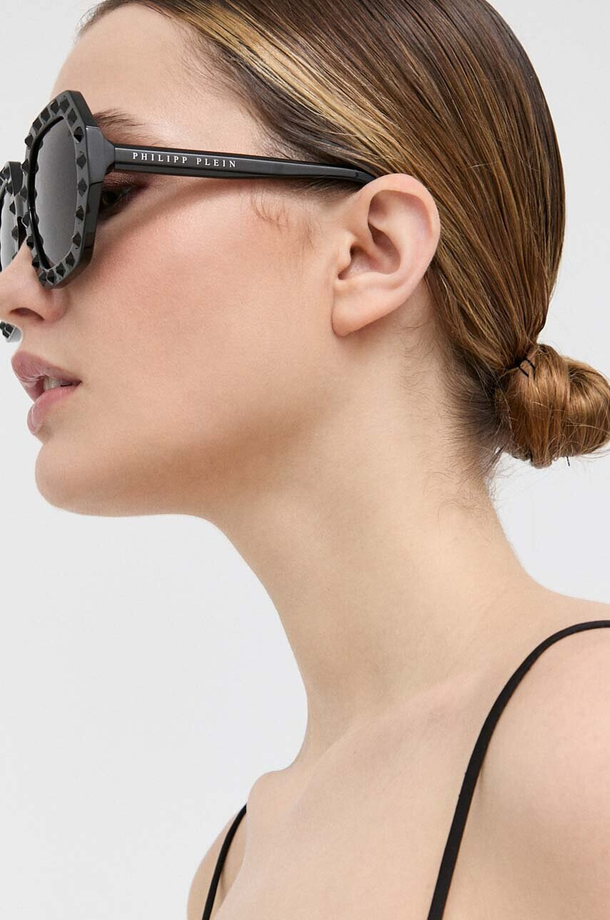 Philipp Plein Слънчеви очила в черно - Pepit.bg